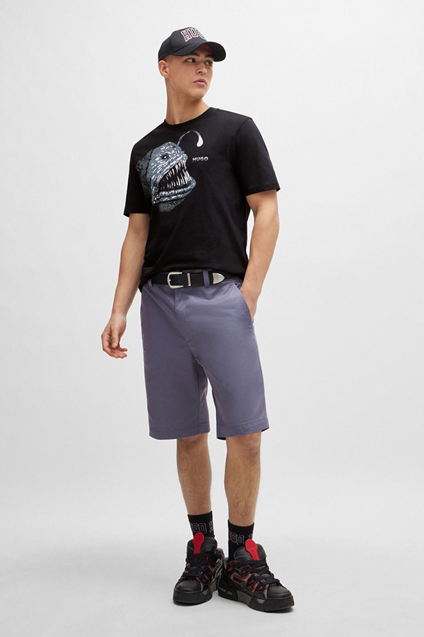 ΜΠΛΟΥΖΑ T-SHIRT HUGO - 001 ΜΑΥΡΟ